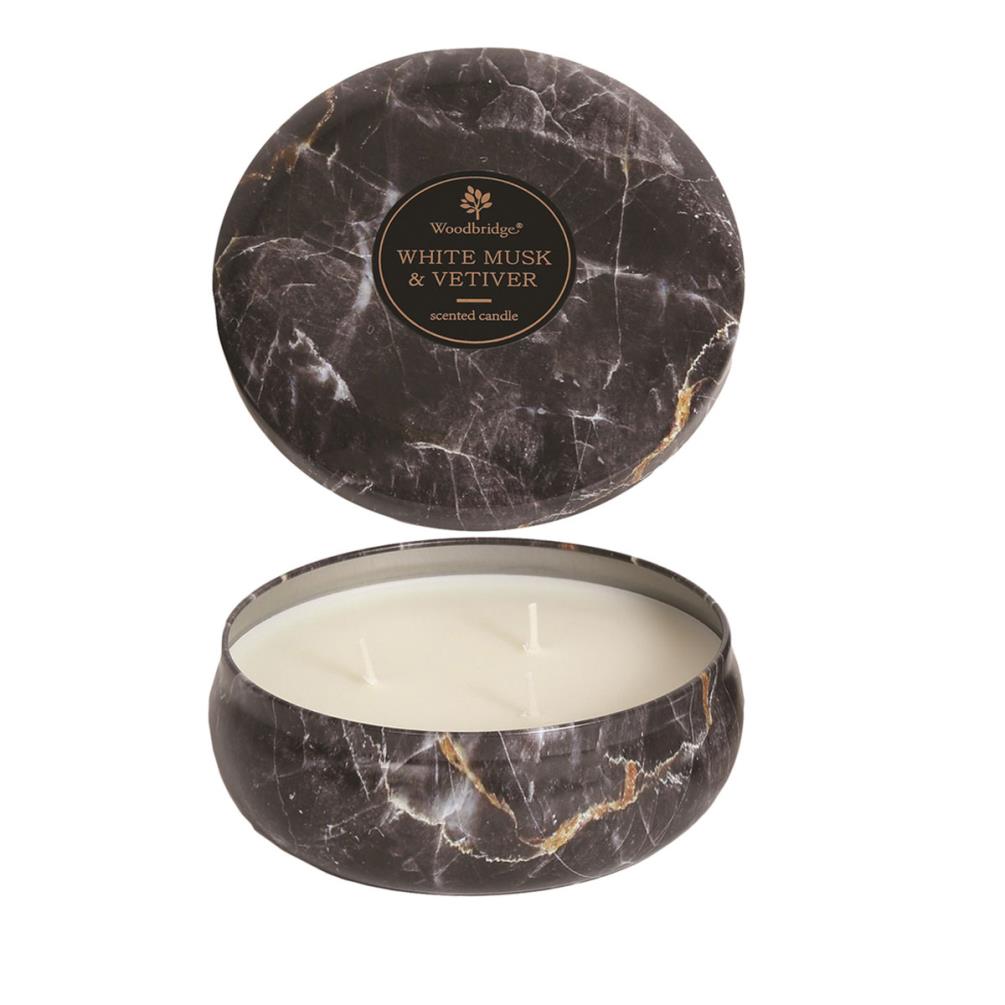 Woodbridge White Musk & Vetiver Marble Effect Candle £13.49